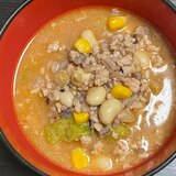 キムチ鍋の素で雑穀スープ